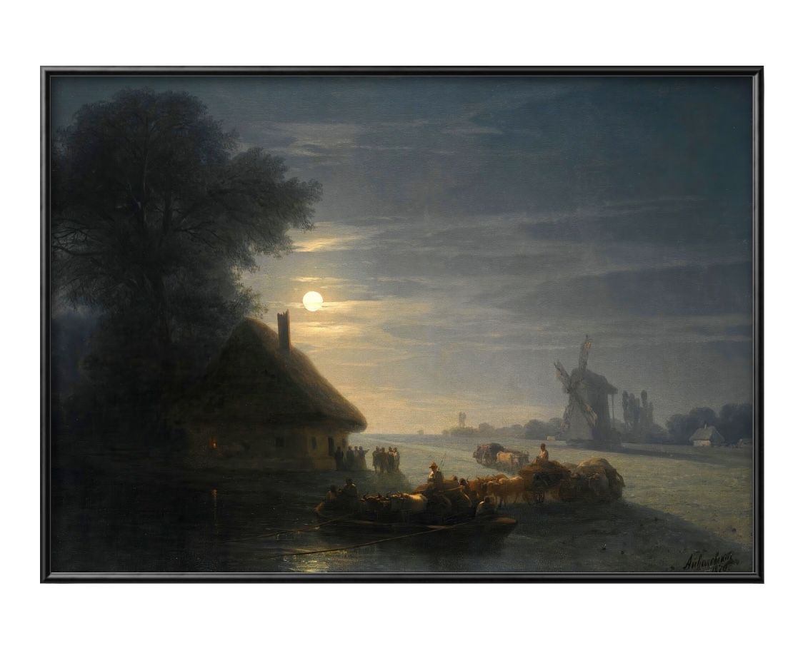  ե Ukrainian Landscape At Night A3  ݥ    ƥꥢ ̲ 饹...