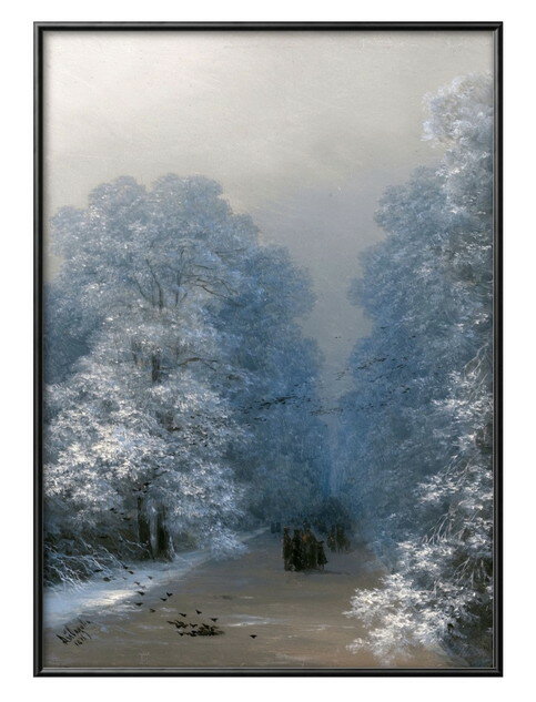 イヴァン アイヴァゾフスキー Winter Landscape A3 サイズ ポスター アート おしゃれ 絵画 インテリア 北欧 イラスト マット紙 艶消し ア...