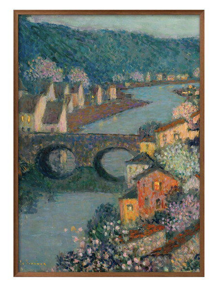 アンリ ル シダネル The Houses on the Banks of River A3 サイズ ポスター アート おしゃれ 絵画 インテリア 北欧 イラス...