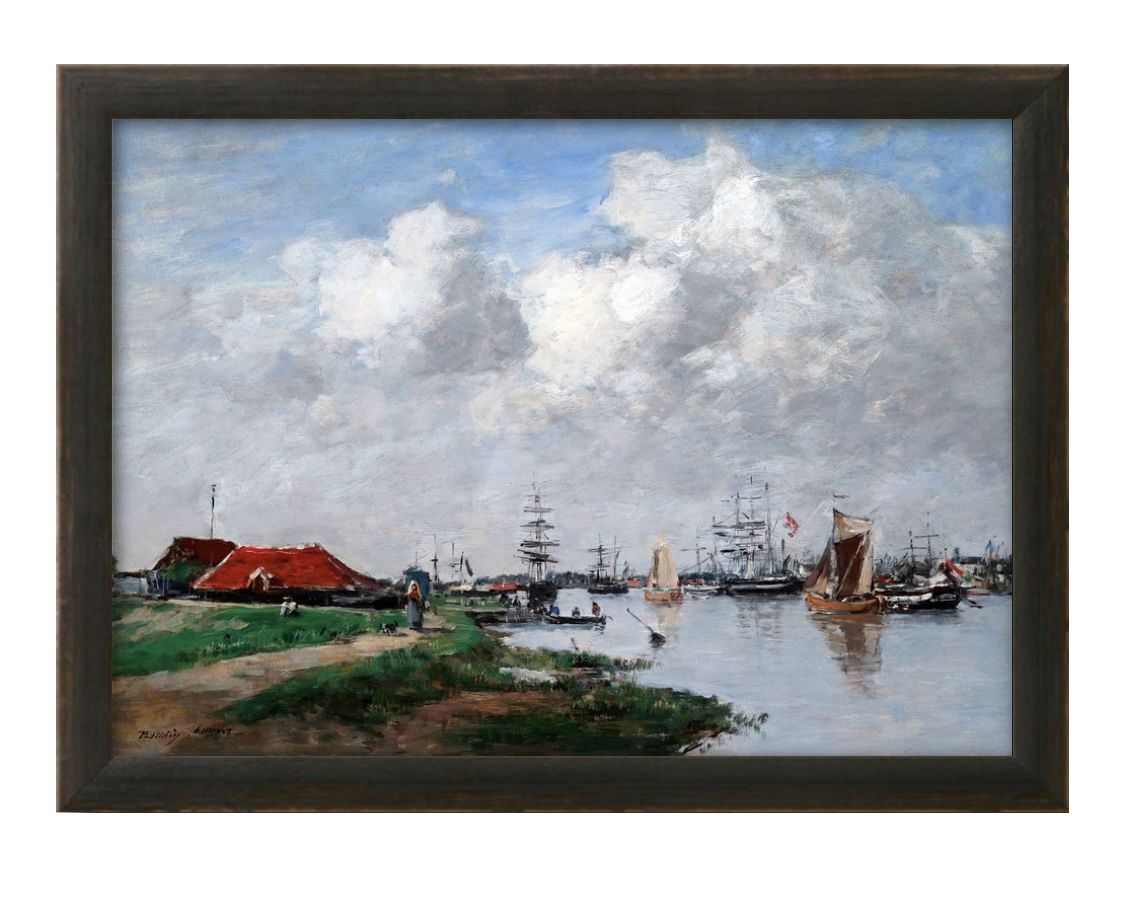 ウジェーヌ ブーダン アントワープのエスコー川 A3 サイズ ポスター アート おしゃれ 絵画 インテリア 北欧 イラスト マット紙 艶消し アートパネル 額 ...