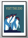 ビンテージ ペンギン A3 サイズ ポスター アート おしゃれ 絵画 インテリア 北欧 イラスト マット紙 艶消し アートパネル 額 フレーム デザイン 壁掛け...
