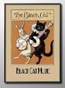 ブラックキャット 黒猫 ビンテージ A3 サイズ ポスター アート おしゃれ 絵画 インテリア 北欧 イラスト マット紙 艶消し アートパネル 額 フレーム デ...
