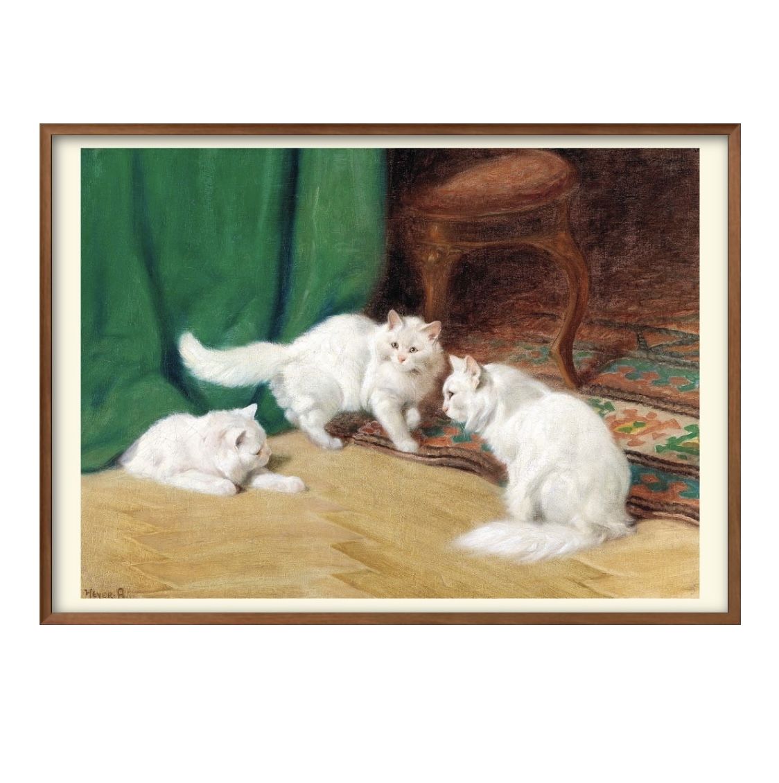 アルトゥール ヘイヤー 猫同士の会話 A3 サイズ ポスター アート おしゃれ 絵画 インテリア 北欧 イラスト マット紙 艶消し アートパネル 額 フレーム ...