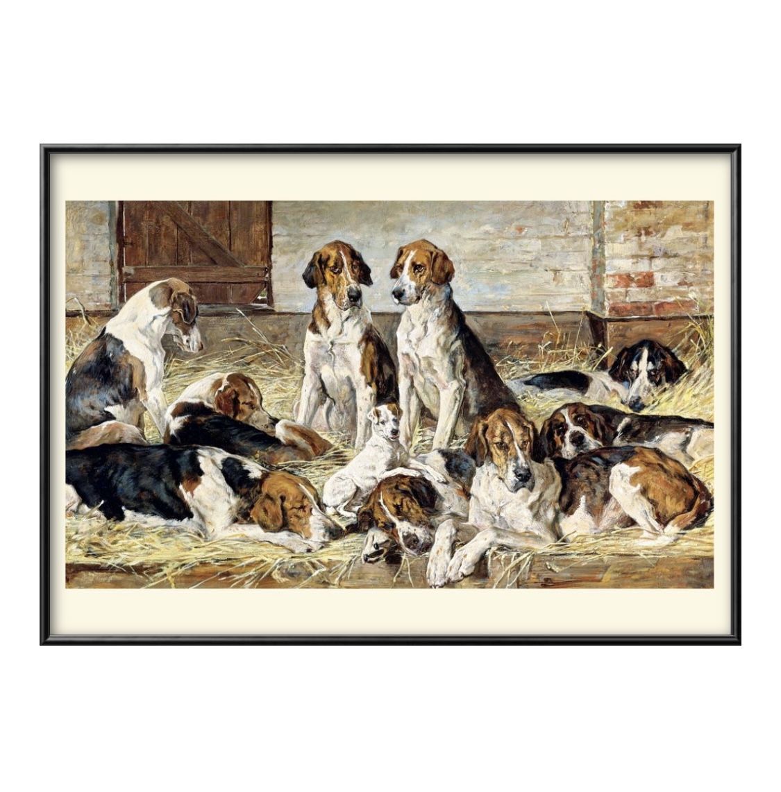 ジョン エムズ 休んでいるハウンド A3 サイズ ポスター アート おしゃれ 絵画 インテリア 北欧 イラスト マット紙 艶消し アートパネル 額 フレーム デ...