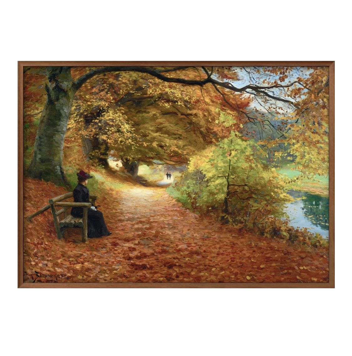 ハンス アンデルセン ブレンデキルデ 秋の木々に覆われた道 A3 サイズ ポスター アート おしゃれ 絵画 インテリア 北欧 イラスト マット紙 艶消し アート...