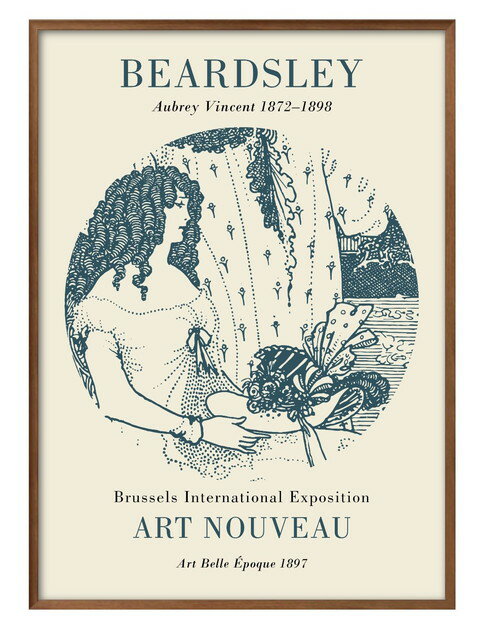 ビアズリー A3 サイズ ポスター アート おしゃれ 絵画 インテリア 北欧 イラスト マット紙 艶消し アートパネル 額 フレーム デザイン 壁掛け ギフト ...