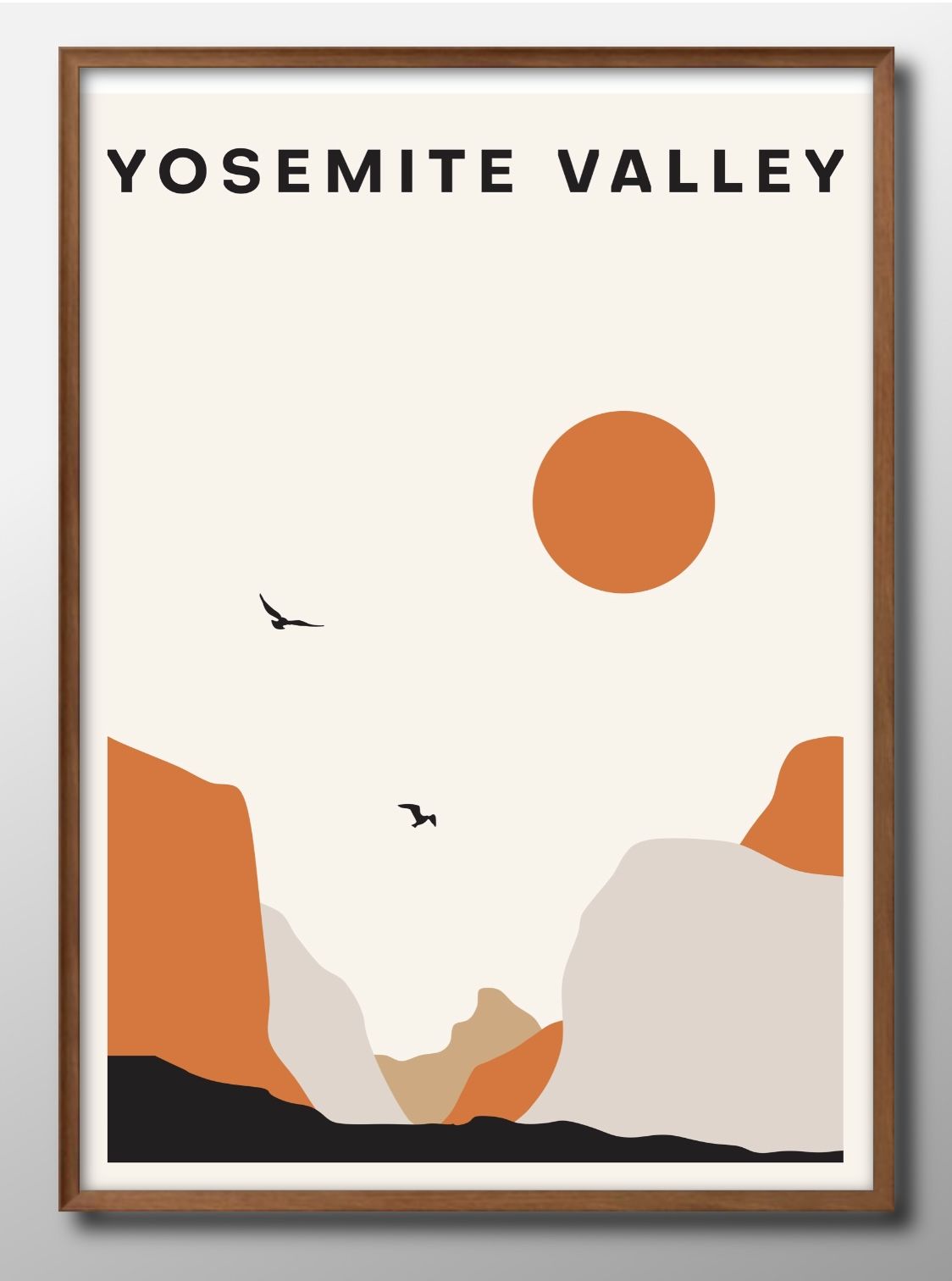 ヨセミテ渓谷 国立公園 A3 サイズ ポスター アート おしゃれ 絵画 インテリア 北欧 イラスト マット紙 艶消し アートパネル 額 フレーム デザイン 壁掛...