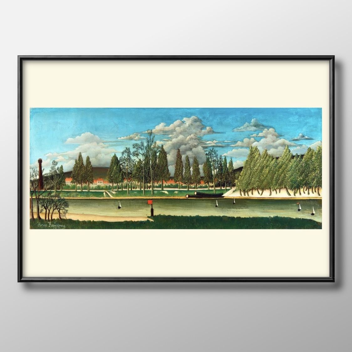  륽 The Canal and Landscape with Tree Trunks A3  ݥ    ƥꥢ ...