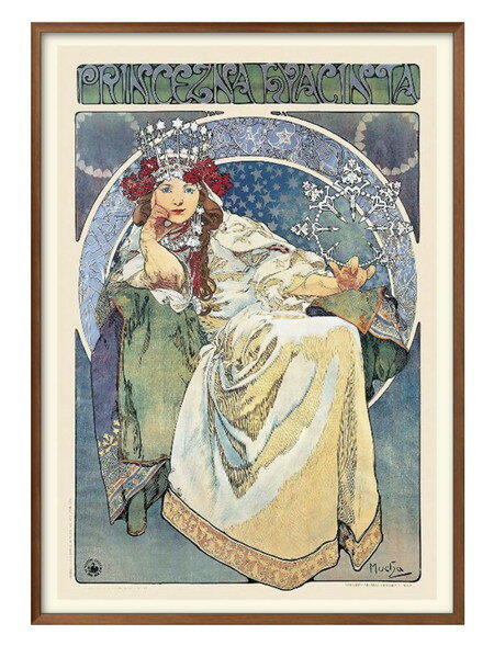 アルフォンス ミュシャ ヒヤシンス姫 A3 サイズ ポスター アート おしゃれ 絵画 インテリア 北欧 イラスト マット紙 艶消し アートパネル 額 フレーム ...