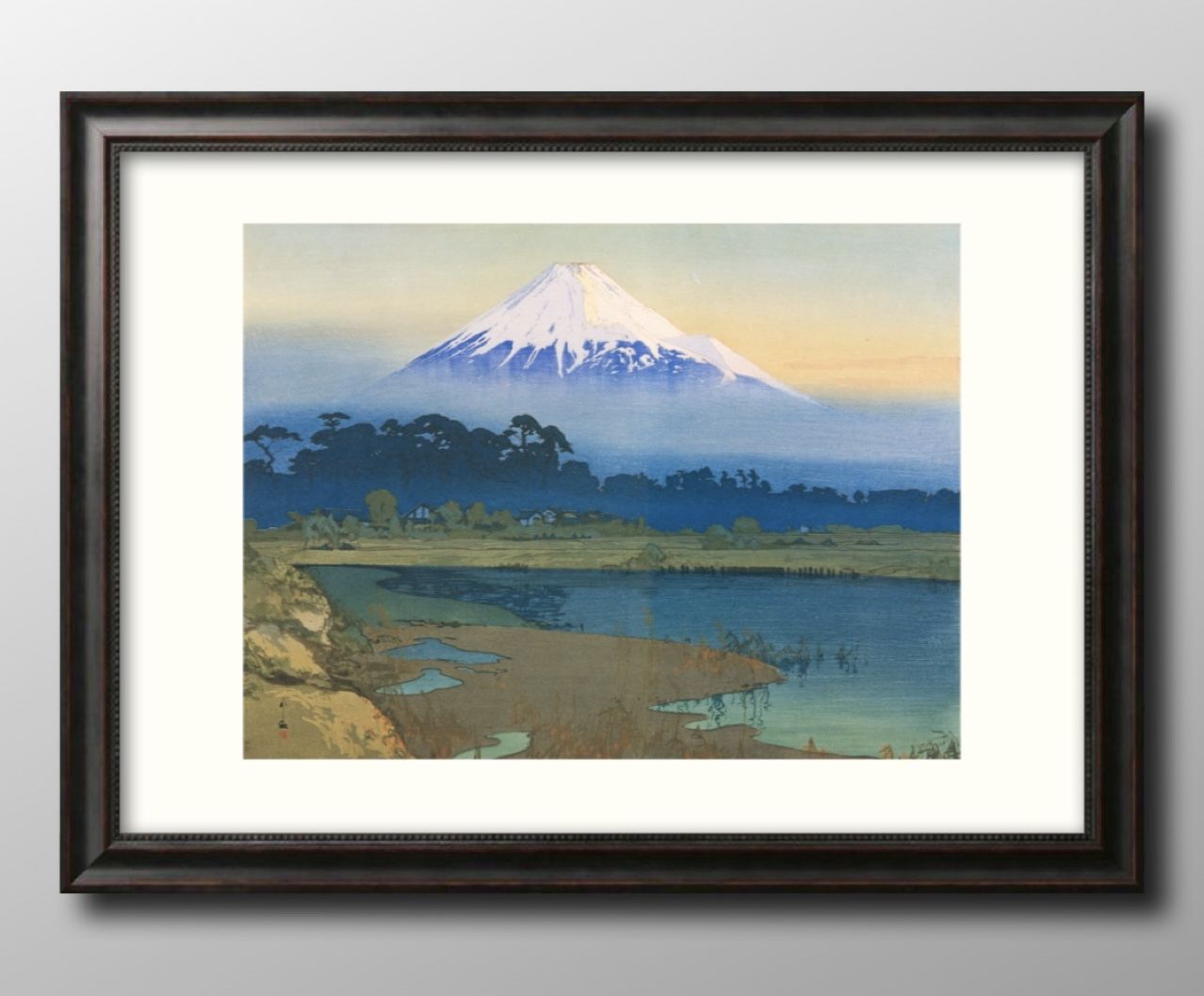 吉田博 冨士拾景 朝日 A3 サイズ ポスター アート おしゃれ 絵画 インテリア 北欧 イラスト マット紙 艶消し アートパネル 額 フレーム デザイン 壁掛...