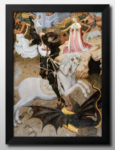 ベルナト マルトレル ドラゴンを倒す聖ゲオルギオス A3 サイズ ポスター アート おしゃれ 絵画 インテリア 北欧 イラスト マット紙 艶消し アートパネル ...