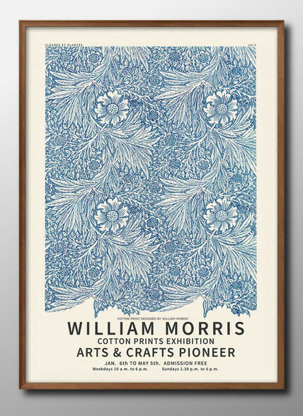 ウィリアム モリス モダン A3 サイズ ポスター アート おしゃれ 絵画 インテリア 北欧 イラスト マット紙 艶消し アートパネル 額 フレーム デザイン ...