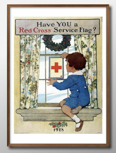 ポスター アート おしゃれ 絵画 インテリア ウィルコック スミス Have you a Red Cross service flag A3サイズ 北欧 イラスト マット紙 艶消し アートパネル 額 フレーム デザイン 壁掛け 速達…