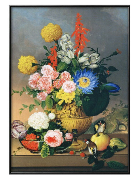ヨハン ナップ Stillleben mit Blumenstrau? A3 サイズ ポスター アート おしゃれ 絵画 インテリア 北欧 イラスト マット紙 艶...