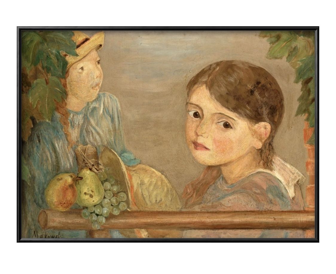 タデウシュ マコウスキー Little girls with grapes A3 サイズ ポスター アート おしゃれ 絵画 インテリア 北欧 イラスト マット紙...