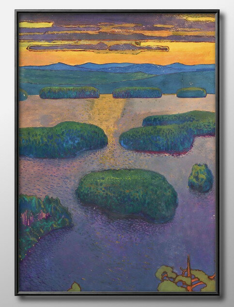 エーロ ヤルネフェルト Sunset over a lake A3 サイズ ポスター アート おしゃれ 絵画 インテリア 北欧..