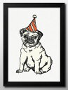 犬 イヌ DOG イラスト A3 サイズ ポスター アート おしゃれ 絵画 インテリア 北欧 イラスト マット紙 艶消し アートパネル 額 フレーム デザイン ...