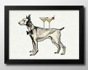犬 イヌ DOG イラスト A3 サイズ ポスター アート おしゃれ 絵画 インテリア 北欧 イラスト マット紙 艶消し アートパネル 額 フレーム デザイン ...