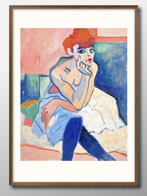 アンドレ ドラン Woman in a Chemise A3 サイズ ポスター アート おしゃれ 絵画 インテリア 北欧 イラスト マット紙 艶消し アートパネ...