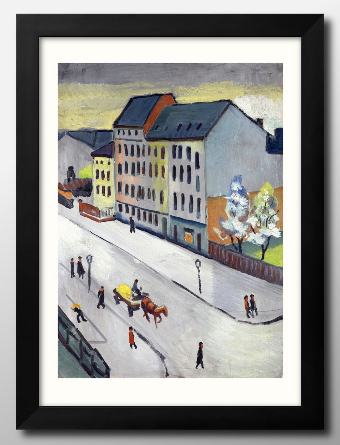 アウグスト マッケ Our street in gray A3 サイズ ポスター アート おしゃれ 絵画 インテリア 北欧 イラスト マット紙 艶消し アートパ...