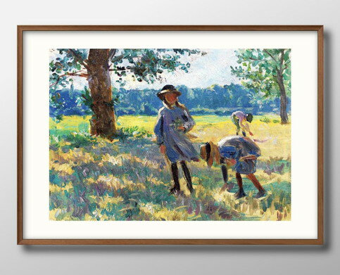 アンリ ルバスク La Cueillette Des Fleurs A3 サイズ ポスター アート おしゃれ 絵画 インテリア 北欧 イラスト マット紙 艶消し...