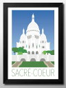 モンマルトルのサクレ クール寺院 A3 サイズ ポスター アート おしゃれ 絵画 インテリア 北欧 イラスト マット紙 艶消し アートパネル 額 フレーム デザ...