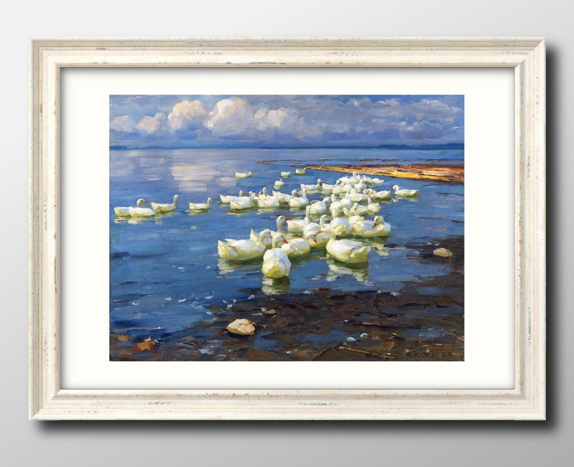 アレクサンダー ケスター Enten im See A3 サイズ ポスター アート おしゃれ 絵画 インテリア 北欧 イラスト マット紙 艶消し アートパネル ...