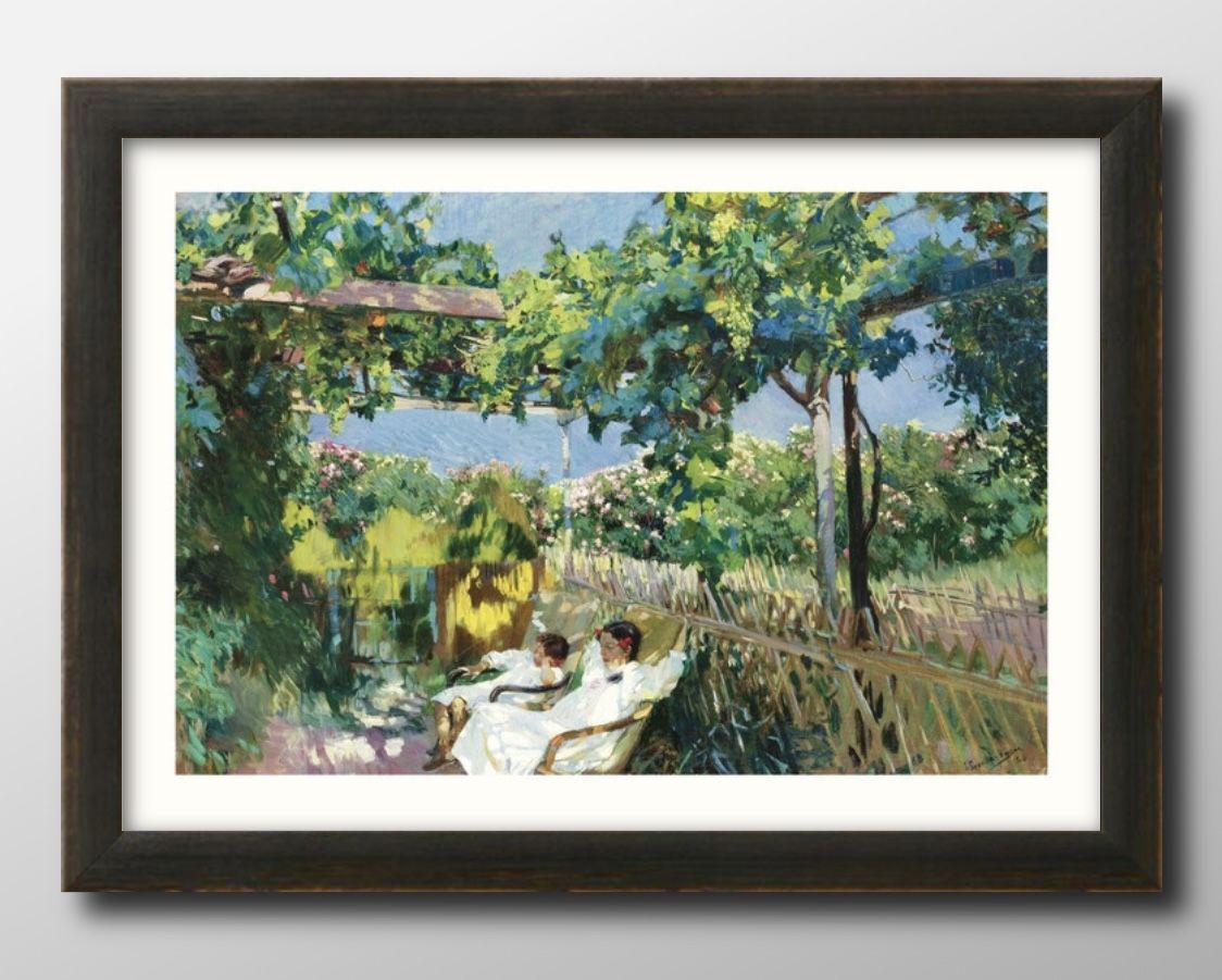 ホアキン ソローリャ La Siesta En El Jardin A3 サイズ ポスター アート おしゃれ 絵画 インテリア 北欧 イラスト マット紙 艶消し...