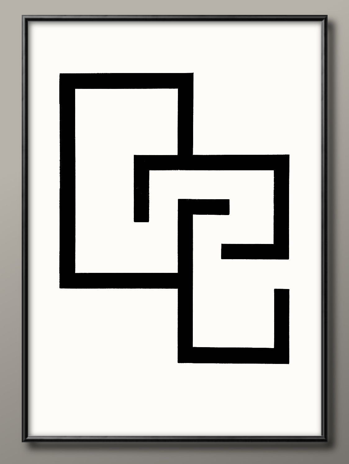 モダン デザインアート モノクロ A3 サイズ ポスター アート おしゃれ 絵画 インテリア 北欧 イラスト マット紙 艶消し アートパネル 額 フレーム デザ...