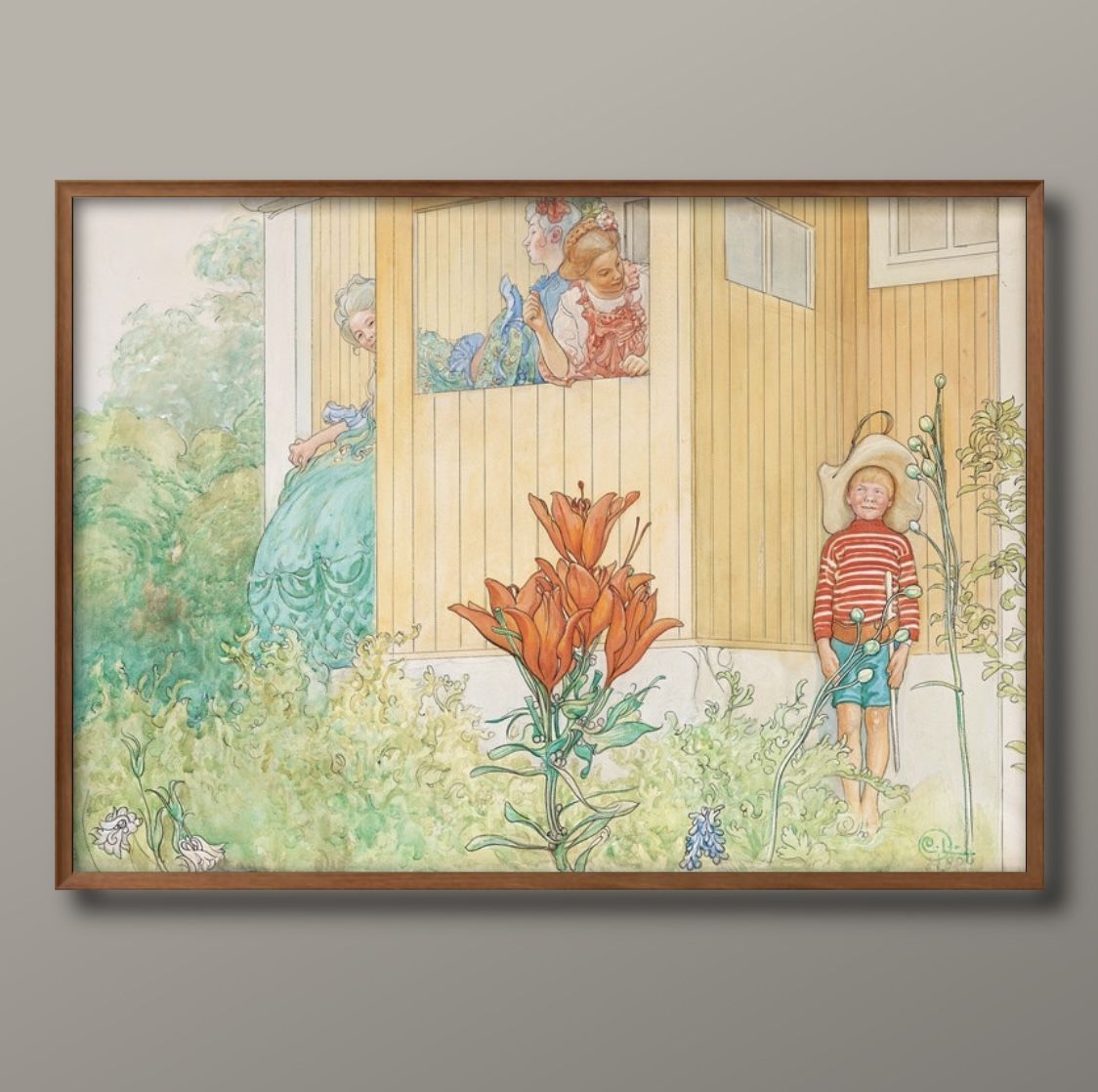 カール ラーション ドレスアップ A3 サイズ ポスター アート おしゃれ 絵画 インテリア 北欧 イラスト ..