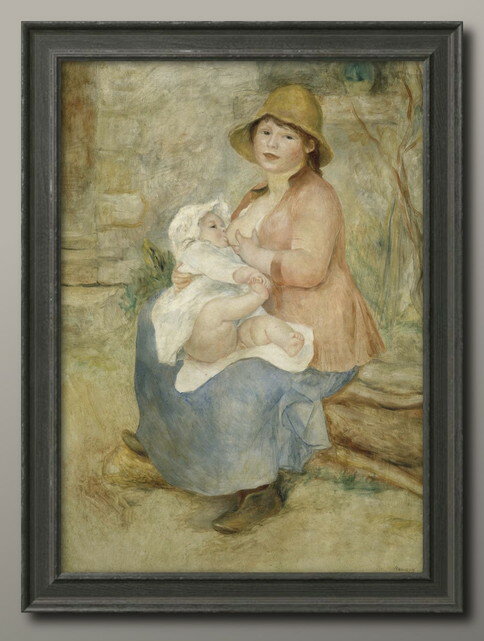 オーギュスト ルノワール 授乳する母親 A3 サイズ ポスター アート おしゃれ 絵画 インテリア 北欧 イラスト マット紙 艶消し アートパネル 額 フレーム...