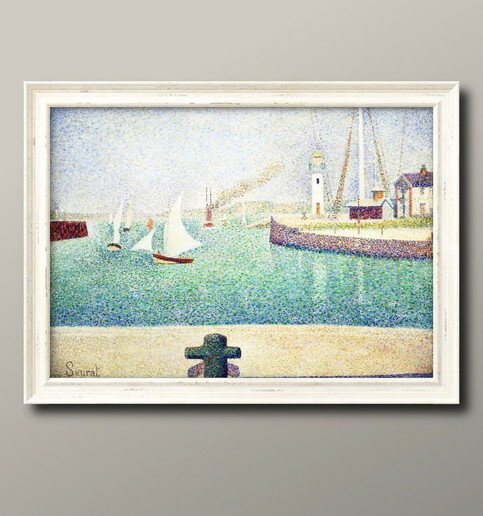 ジョルジュ スーラ オンフルール港の入り口 A3 サイズ ポスター アート おしゃれ 絵画 インテリア 北欧 イラスト マット紙 艶消し アートパネル 額 フレ...