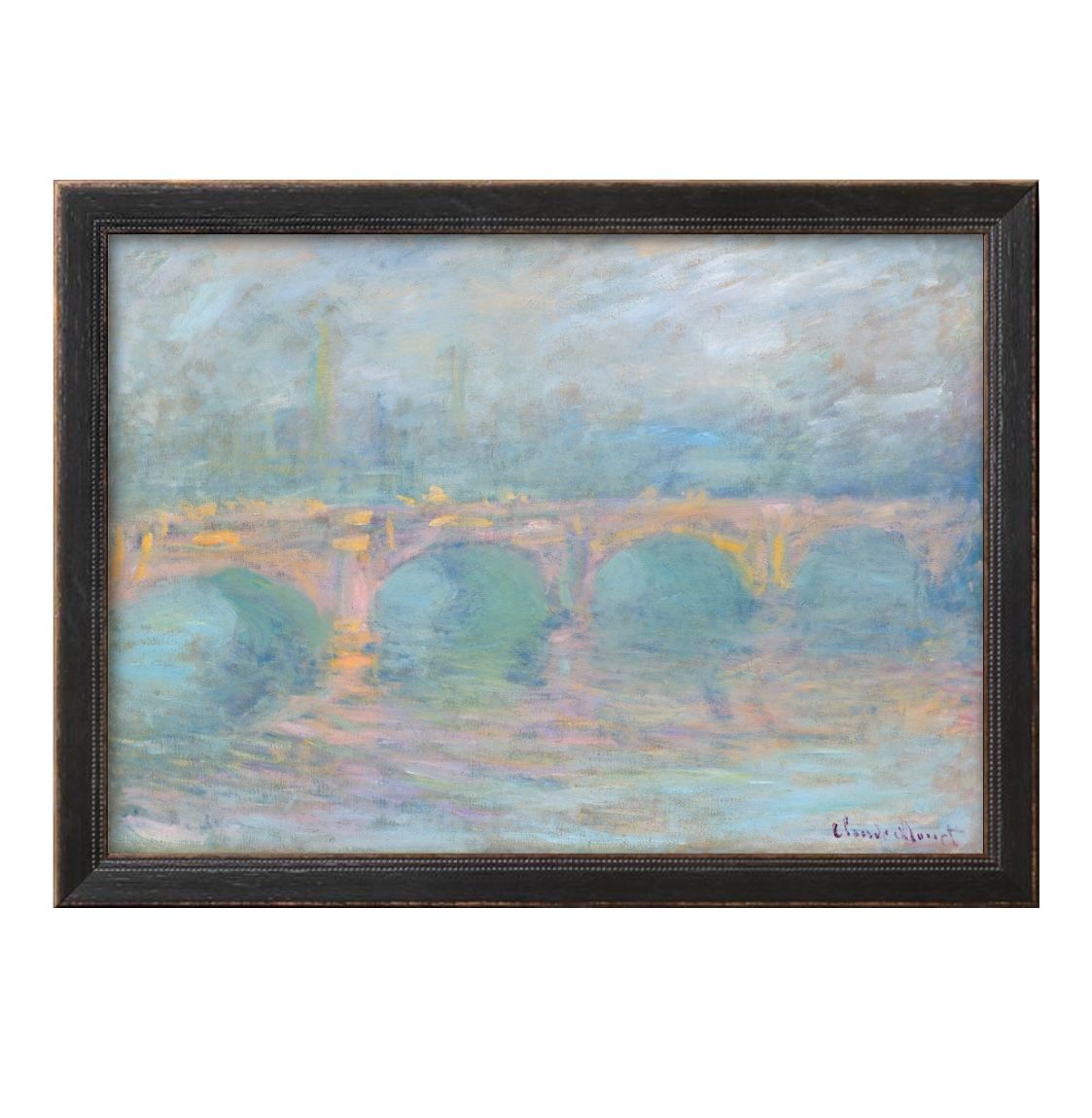 クロード モネ 日暮れのウォータールー橋 A3 サイズ ポスター アート おしゃれ 絵画 インテリア 北欧 イラスト マット紙 艶消し アートパネル 額 フレー...