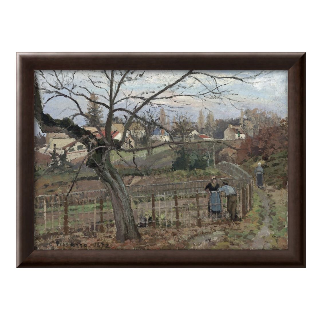 カミーユ ピサロ フェンス A3 サイズ ポスター アート おしゃれ 絵画 インテリア 北欧 イラスト マット紙 艶消し アートパネル 額 フレーム デザイン ...