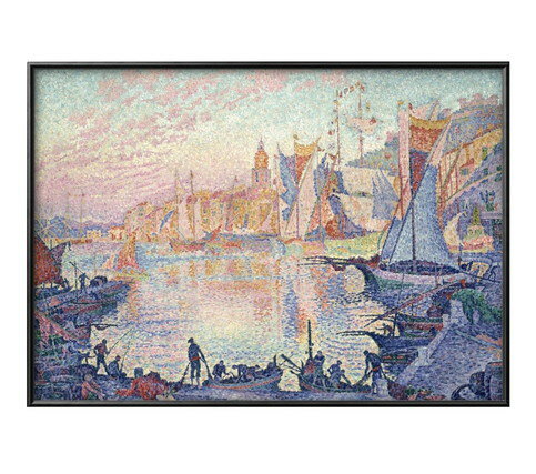 ポール シニャック サン=トロペの港 A3 サイズ ポスター アート おしゃれ 絵画 インテリア 北欧 イラスト マット紙 艶消し アートパネル 額 フレーム ...