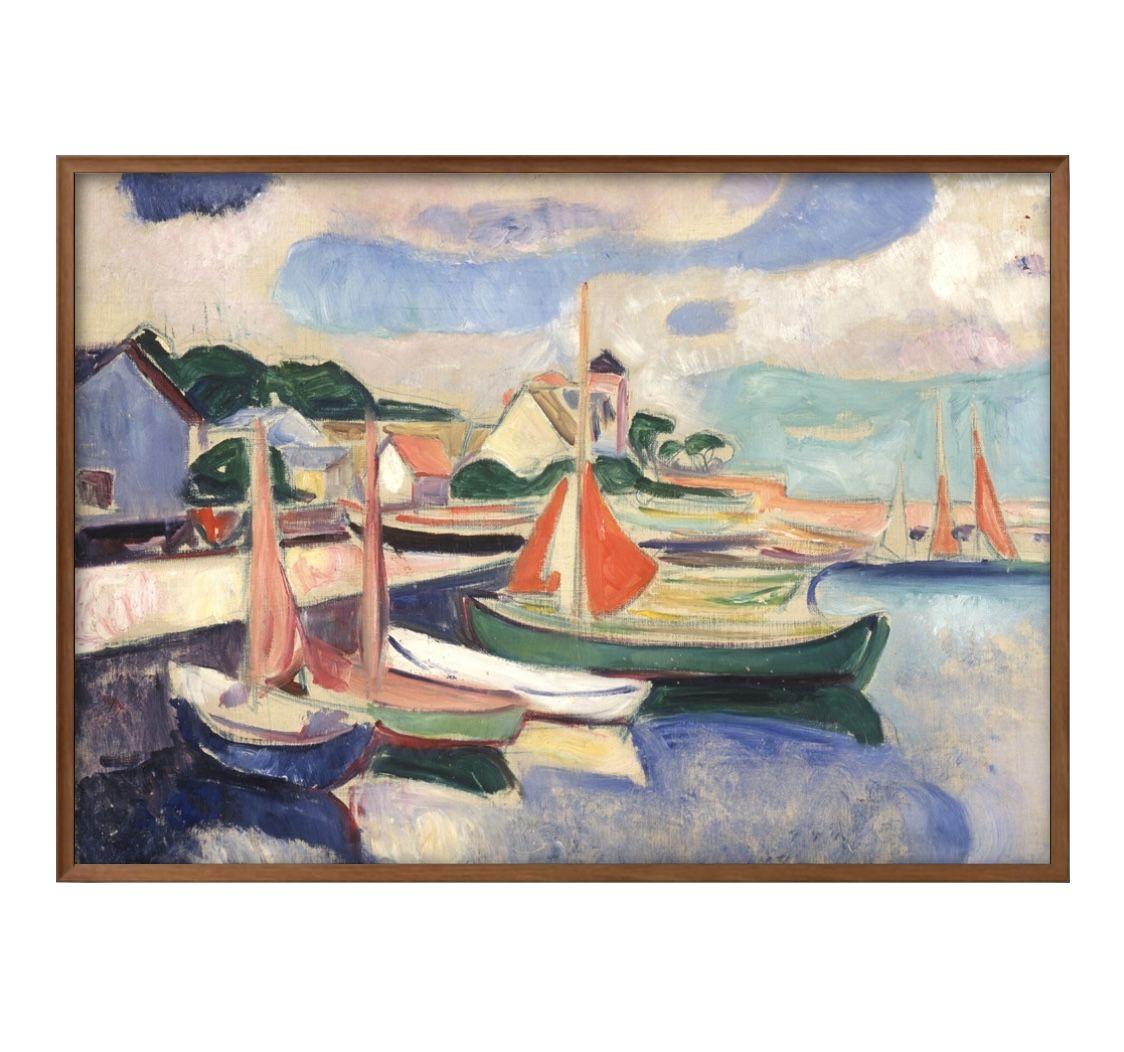 エドヴァルド ムンク 港のヨット A3 サイズ ポスター アート おしゃれ 絵画 インテリア 北欧 イラスト ..