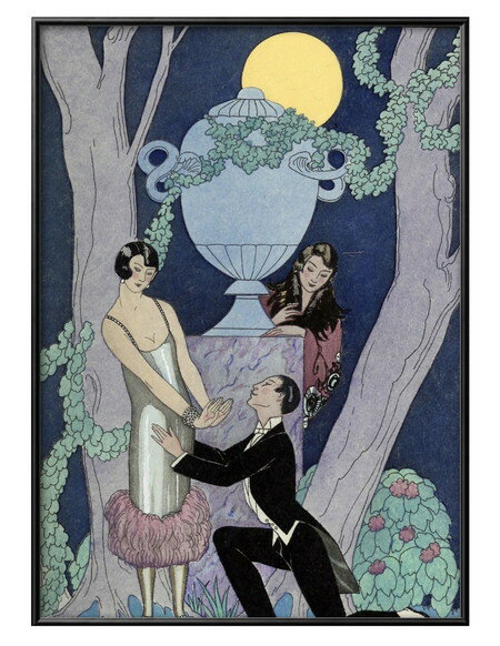 ジョルジュ バルビエ The Swing s A3 サイズ ポスター アート おしゃれ 絵画 インテリア 北欧 イラスト マット紙 艶消し アートパネル 額 フ...