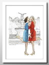 Blair and Serena ファッション アート A3 サイズ ポスター アート おしゃれ 絵画 インテリア 北欧 イラスト マット紙 艶消し アートパネ...