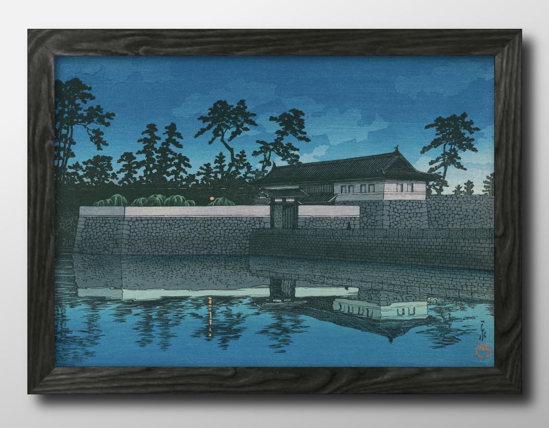 川瀬巴水 東京二十景 桜田門 A3 サイズ ポスター アート おしゃれ 絵画 インテリア 北欧 イラスト マット紙 艶消し アートパネル 額 フレーム デザイン...