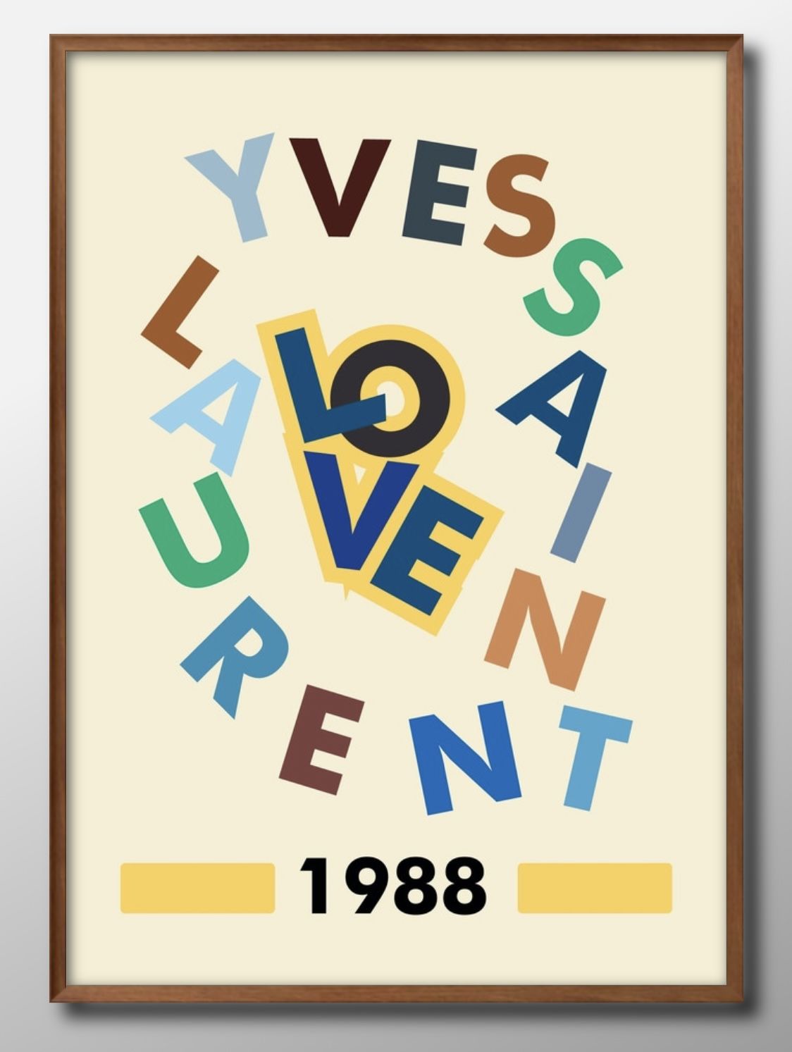 YSL LOVE イヴサンローラン A3 サイズ ポスター アート おしゃれ 絵画 インテリア 北欧 イラスト マット紙 艶消し アートパネル 額 フレーム デ...