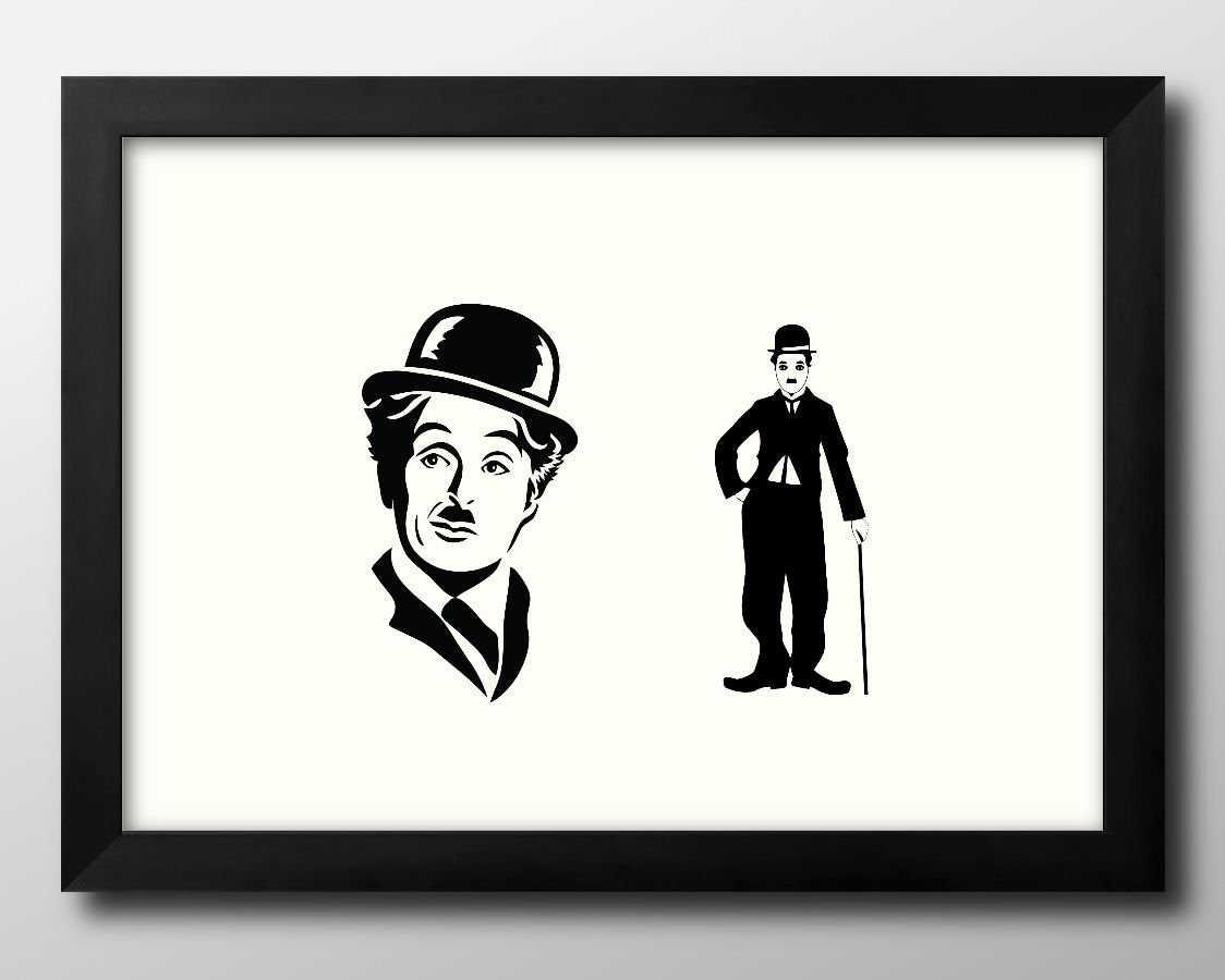 チャーリー チャップリン A3 サイズ ポスター アート おしゃれ 絵画 インテリア 北欧 イラスト マット紙 艶消し アートパネル 額 フレーム デザイン 壁...