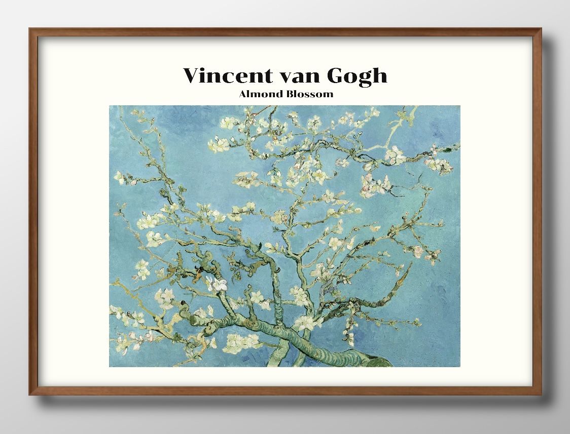 フィンセント ファン ゴッホ 花咲くアーモンドの木 A3 サイズ ポスター アート おしゃれ 絵画 インテリア 北欧 イラスト マット紙 艶消し アートパネル ...