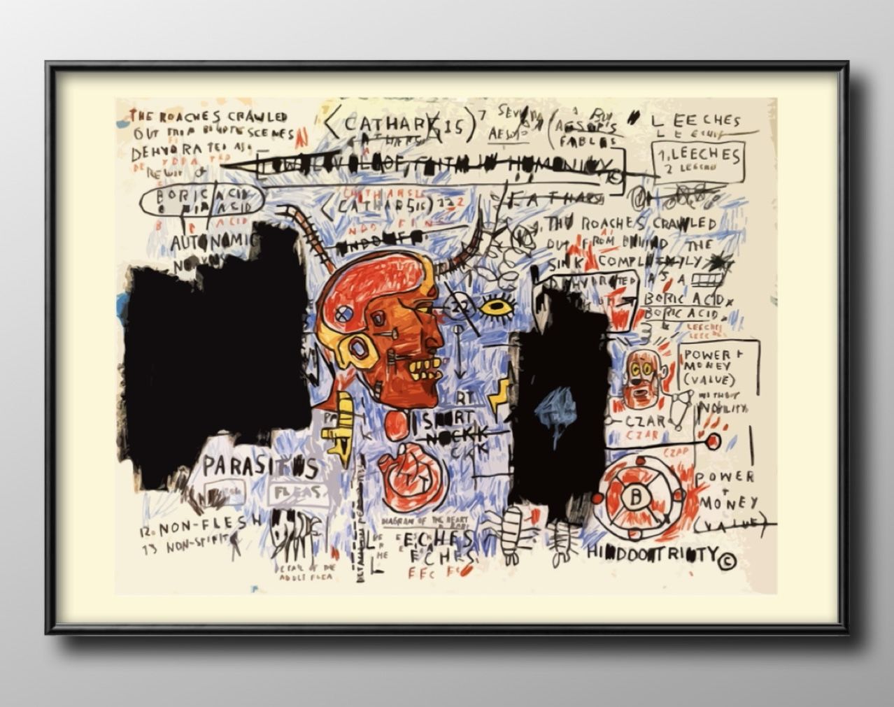 バスキア アート グラフィック A3 サイズ ポスター アート おしゃれ 絵画 インテリア 北欧 イラスト マット紙 艶消し アートパネル 額 フレーム デザイ...