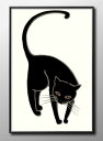 黒猫 ネコ A3 サイズ ポスター アート おしゃれ 絵画 インテリア 北欧 イラスト マット紙 艶消し アートパネル 額 フレーム デザイン 壁掛け ギフト 新築祝い ディスプレイ 速達 送料無料