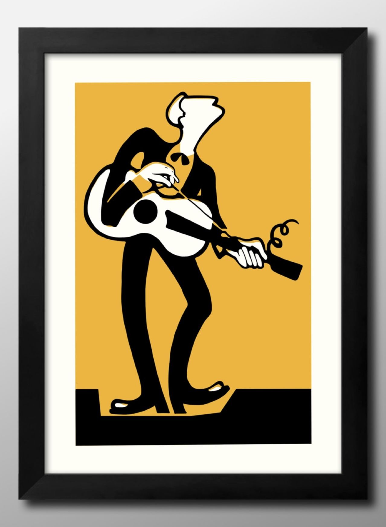 ジャズ ギター A3 サイズ ポスター アート おしゃれ 絵画 インテリア 北欧 イラスト マット紙 艶消し アートパネル 額 フレーム デザイン 壁掛け ギフ...