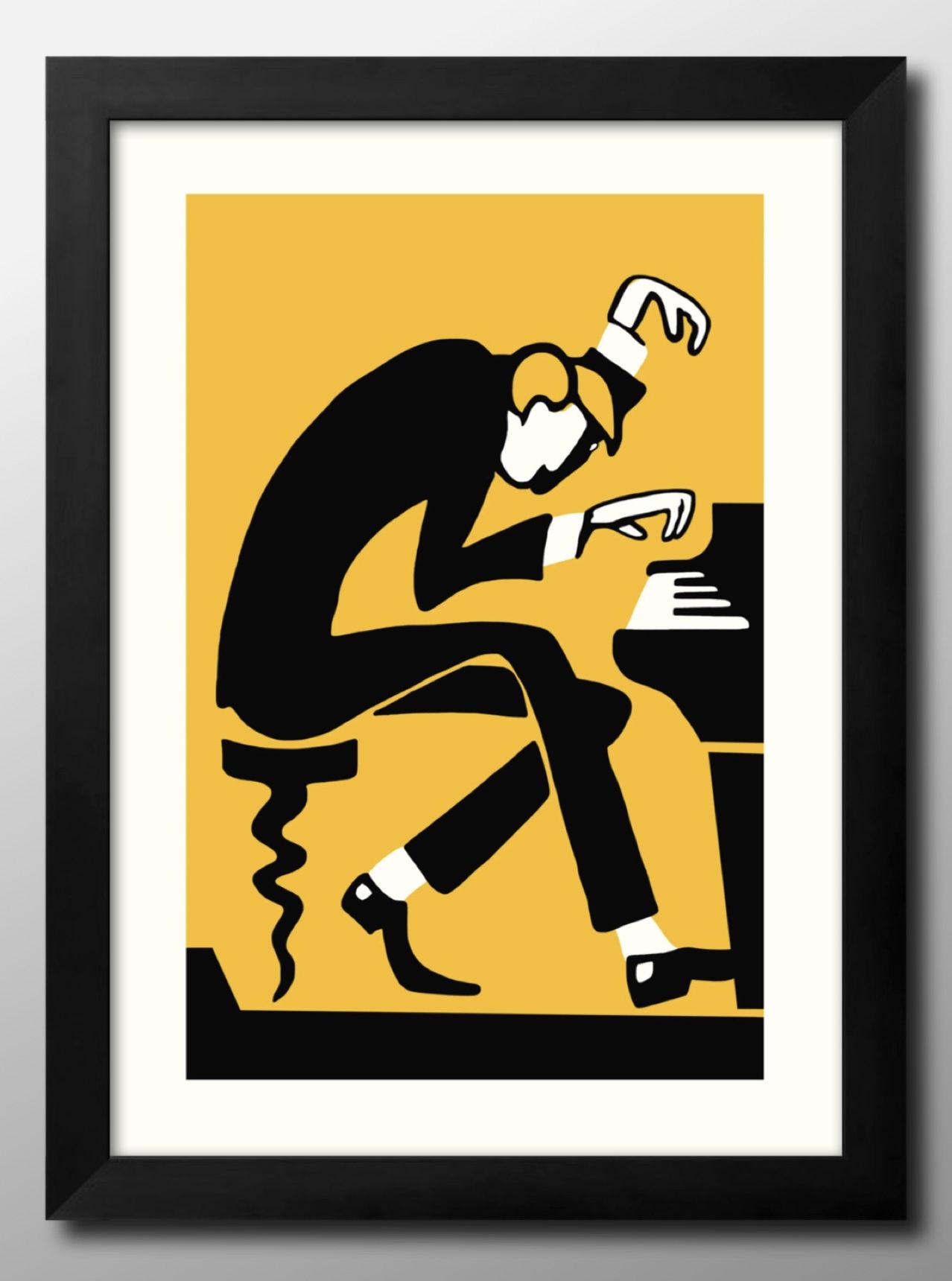 ジャズ ピアノ A3 サイズ ポスター アート おしゃれ 絵画 インテリア 北欧 イラスト マット紙 艶消し ..