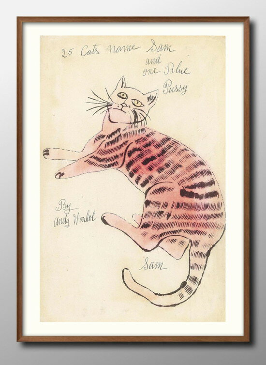 アンディ ウォーホル 猫 ネコ A3 サイズ ポスター アート おしゃれ 絵画 インテリア 北欧 イラスト マット紙 艶消し アートパネル 額 フレーム デザイ...