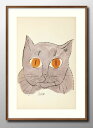 アンディ ウォーホル 猫 ネコ A3 サイズ ポスター アート おしゃれ 絵画 インテリア 北欧 イラスト マット紙 艶消し アートパネル 額 フレーム デザイ...