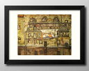 エゴン シーレ 川辺の家の壁 A3 サイズ ポスター アート おしゃれ 絵画 インテリア 北欧 イラスト マット紙 艶消し アートパネル 額 フレーム デザイン...