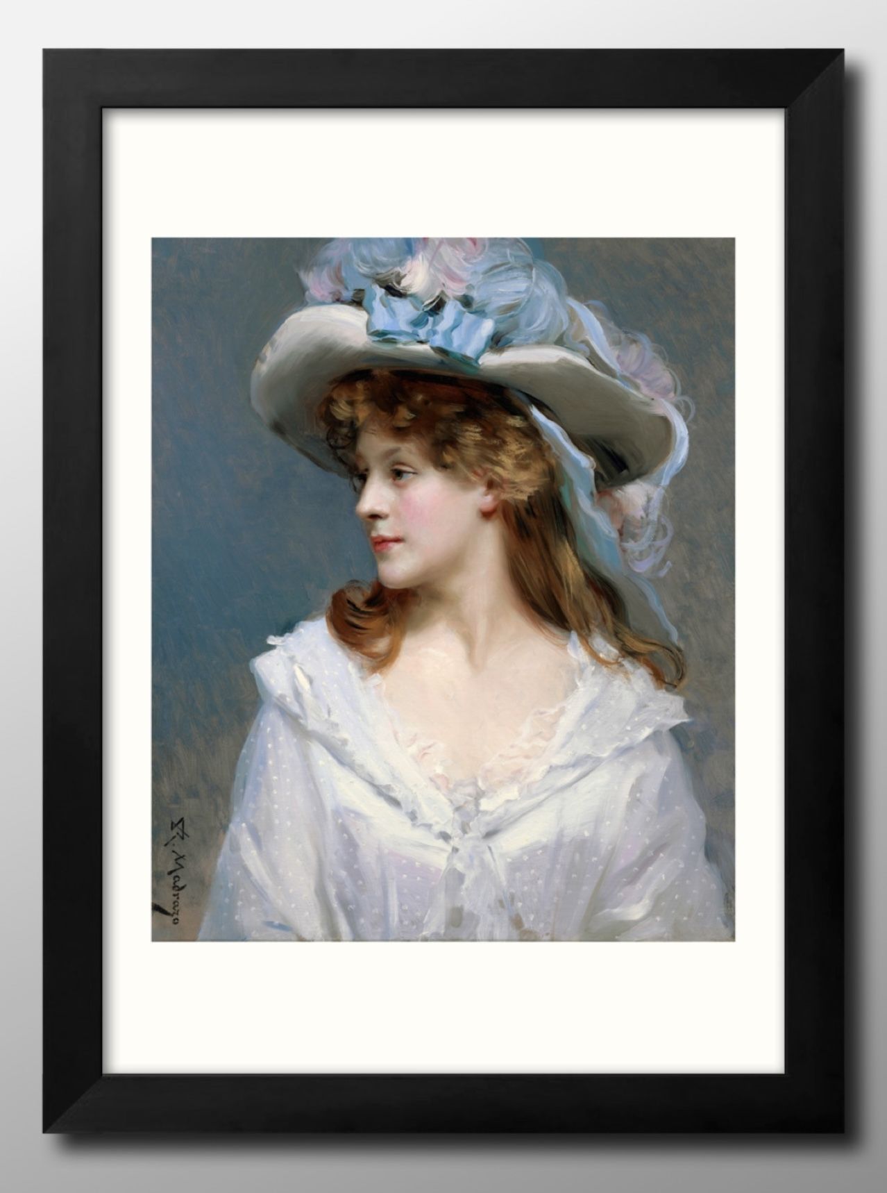 ライムンド デ マドラーソ Woman In White A3 サイズ ポスター アート おしゃれ 絵画 インテリア 北欧 イラスト マット紙 艶消し アートパ...